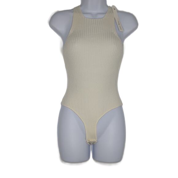 One Grey Day White Wool Bodysuit Tank - Picture 2 of 10